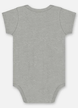 Up Baby - Body Manga Curta Unissex Suedine Cinza - UP BABY