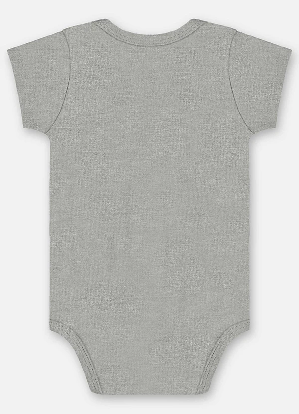 Up Baby - Body Manga Curta Unissex Suedine Cinza 2