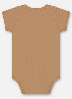 Up Baby - Body Manga Curta Unissex Suedine Marrom - UP BABY