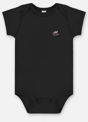 Up Baby - Body Manga Curta Unissex Suedine Preto - UP BABY