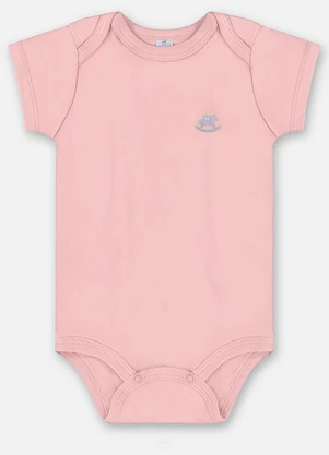 Up Baby - Body Manga Curta Unissex Suedine Rosa - UP BABY