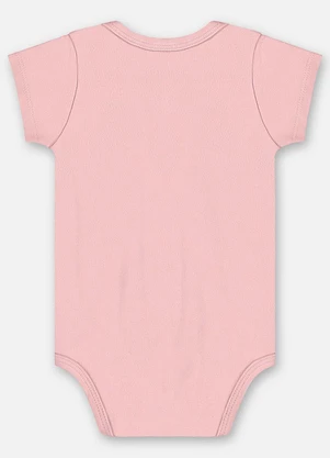 Up Baby - Body Manga Curta Unissex Suedine Rosa - UP BABY