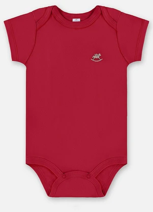 Up Baby - Body Manga Curta Unissex Suedine Vermelho - UP BABY