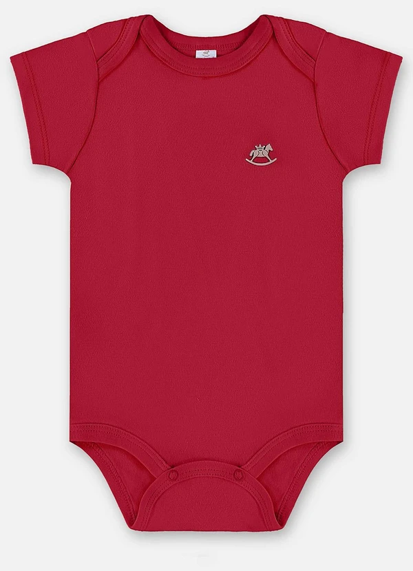 Up Baby - Body Manga Curta Unissex Suedine Vermelho 2