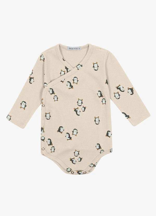 Trick Nick - Body Manga Longa Masculino Malhão Bege 1