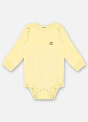 Up Baby - Body Manga Longa Unissex Suedine Amarelo - UP BABY