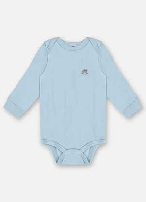 Up Baby - Body Manga Longa Unissex Suedine Azul - UP BABY