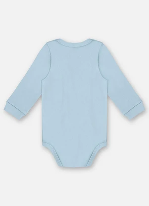 Up Baby - Body Manga Longa Unissex Suedine Azul - UP BABY