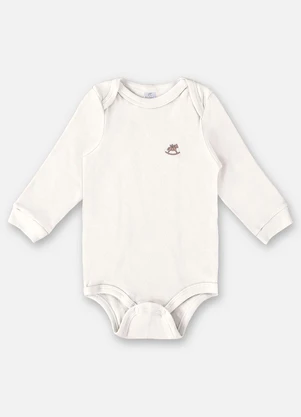 Up Baby - Body Manga Longa Unissex Suedine Bege - UP BABY