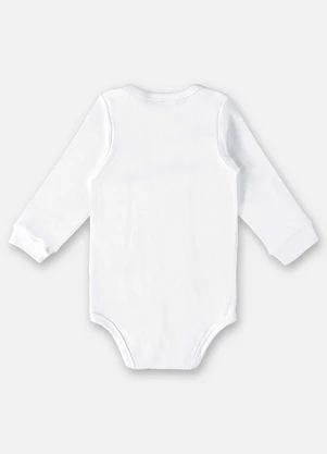 Up Baby - Body Manga Longa Unissex Suedine Branco - UP BABY