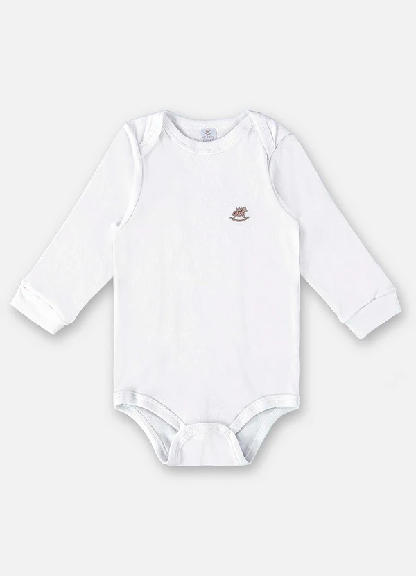 Up Baby - Body Manga Longa Unissex Suedine Branco 1