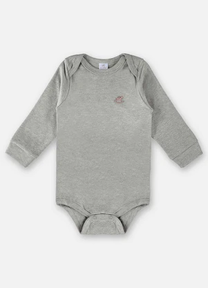 Up Baby - Body Manga Longa Unissex Suedine Cinza - UP BABY