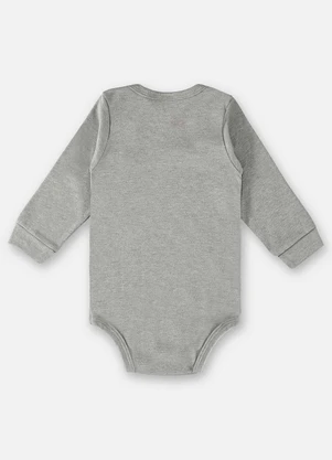 Up Baby - Body Manga Longa Unissex Suedine Cinza - UP BABY
