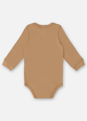 Up Baby - Body Manga Longa Unissex Suedine Marrom - UP BABY
