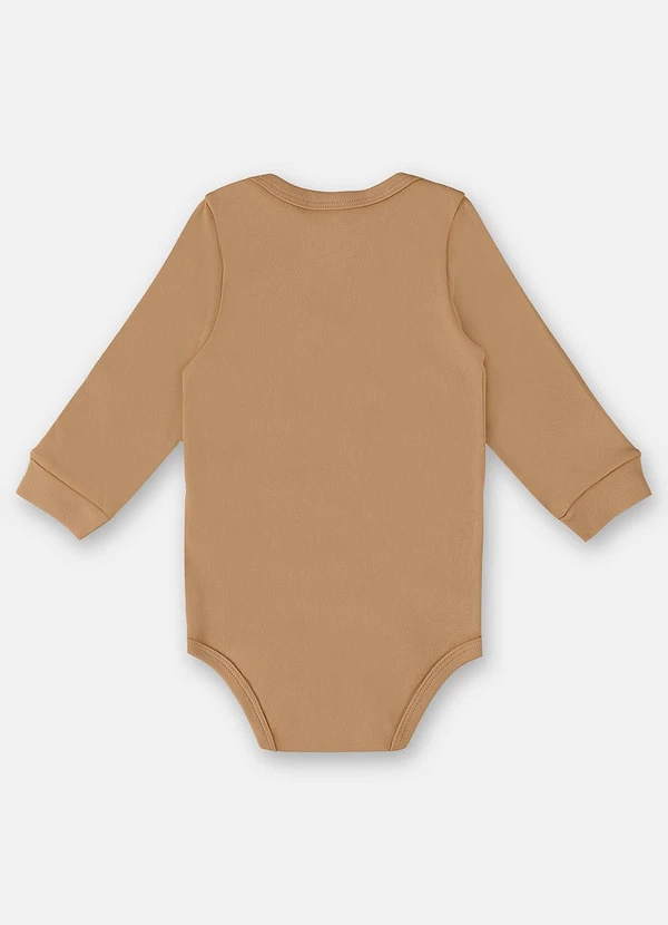 Up Baby - Body Manga Longa Unissex Suedine Marrom 2