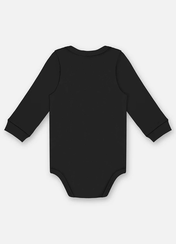 Up Baby - Body Manga Longa Unissex Suedine Preto 2