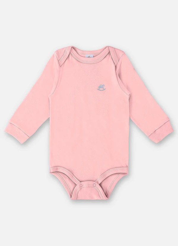 Up Baby - Body Manga Longa Unissex Suedine Rosa 2
