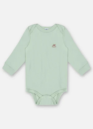 Up Baby - Body Manga Longa Unissex Suedine Verde - UP BABY