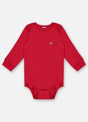 Up Baby - Body Manga Longa Unissex Suedine Vermelho - UP BABY