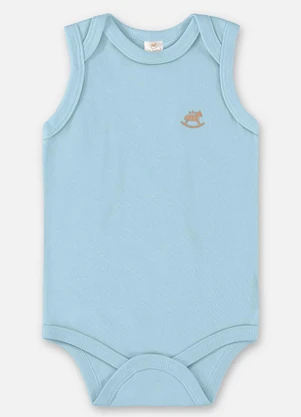 Up Baby - Body Regata Suedine Unissex Bebê Azul - UP BABY