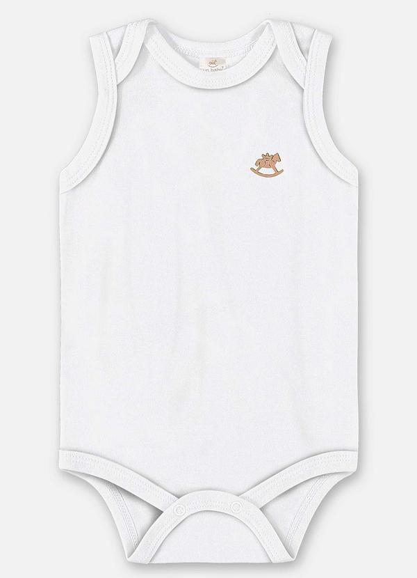 Up Baby - Body Regata Suedine Unissex Bebê Branco