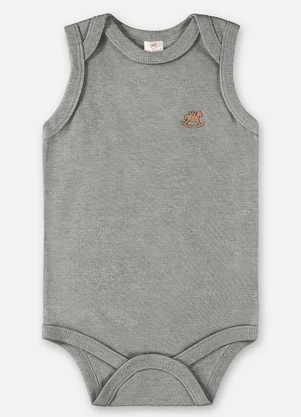 Up Baby - Body Regata Suedine Unissex Bebê Cinza - UP BABY