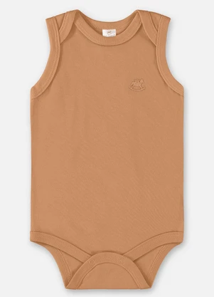 Up Baby - Body Regata Suedine Unissex Bebê Marrom - UP BABY