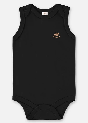 Up Baby - Body Regata Suedine Unissex Bebê Preto - UP BABY