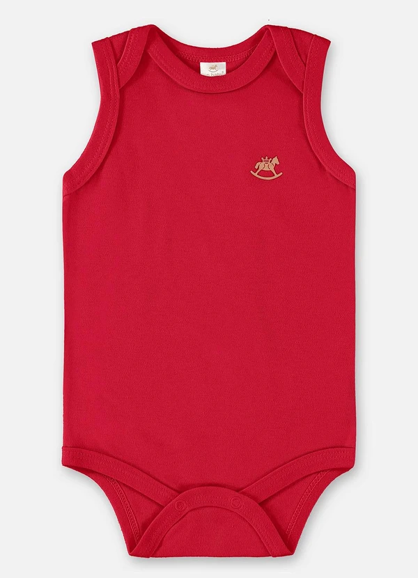 Up Baby - Body Regata Suedine Unissex Bebê Vermelho