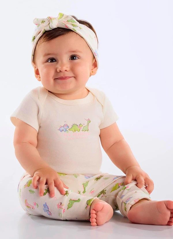 Up Baby - Calça Suedine Bebê Menina Bege