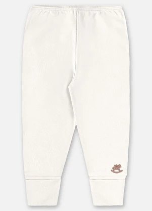 Up Baby - Calça Unissex Bebê Suedine Bege - UP BABY