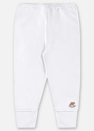 Up Baby - Calça Unissex Bebê Suedine Branco - UP BABY