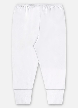 Up Baby - Calça Unissex Bebê Suedine Branco - UP BABY