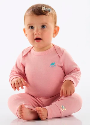 Up Baby - Calça Unissex Bebê Suedine Rosa - UP BABY