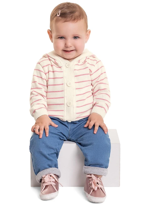 Quimby - Casaco em Tricô para Bebê Unissex Rosa 2
