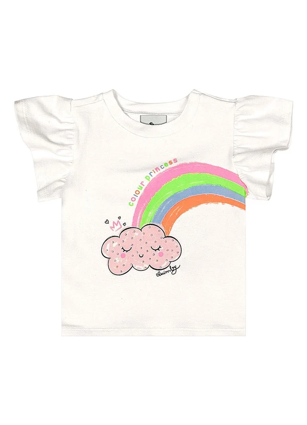 Quimby - Conjunto Bebê Blusa e Saia Tule Bege 3