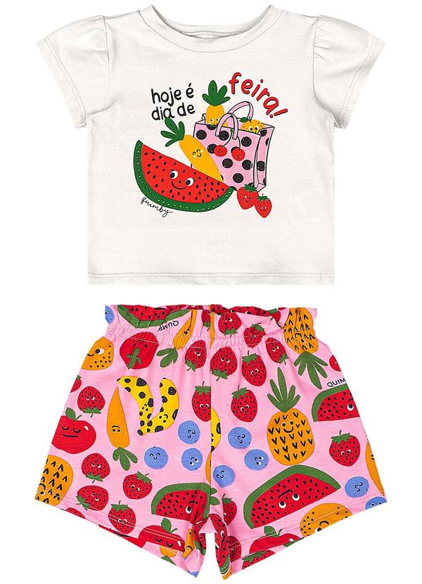 Quimby - Conjunto Bebê com Blusa e Short Bege