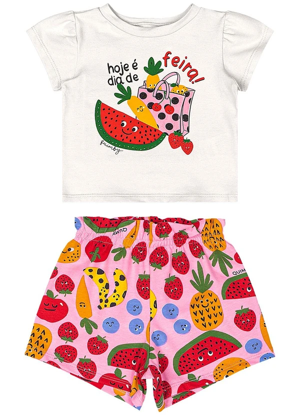 Quimby - Conjunto Bebê com Blusa e Short Bege