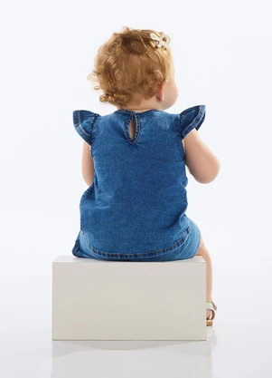 Quimby - Conjunto Bebê com Blusa e Short Jeans Azul - QUIMBY