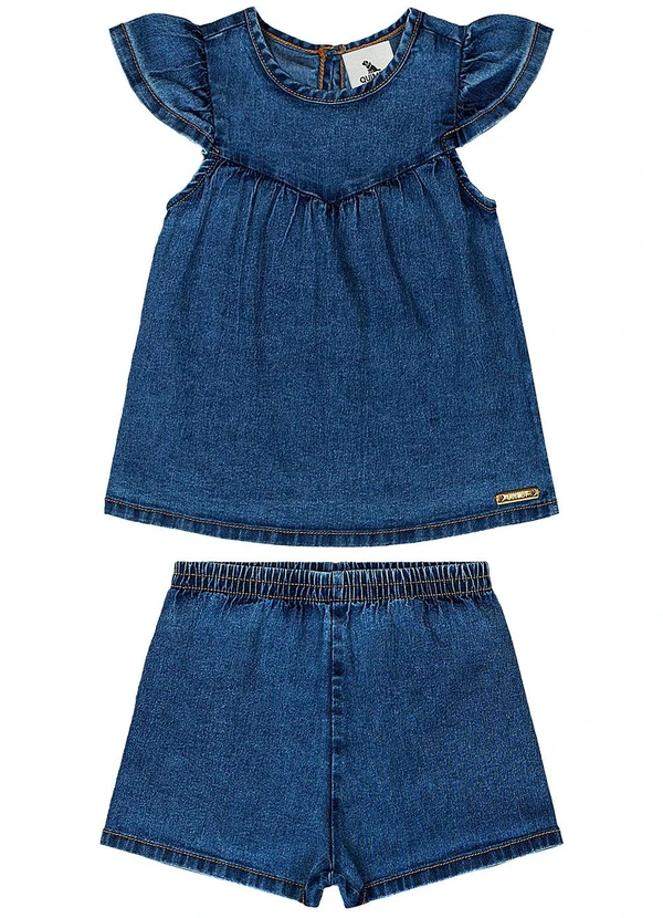 Quimby - Conjunto Bebê com Blusa e Short Jeans Azul 3