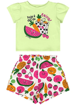 Quimby - Conjunto Bebê com Blusa e Short Verde - QUIMBY