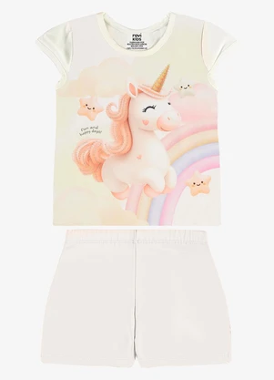 Rovi Kids - Conjunto Blusa com Shorts Infantil Bege - ROVI KIDS