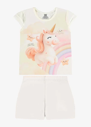 Rovi Kids - Conjunto Blusa com Shorts Infantil Bege - ROVI KIDS