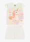 Rovi Kids - Conjunto Blusa com Shorts Infantil Rosa - variação: Bege