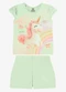 Rovi Kids - Conjunto Blusa com Shorts Infantil Bege - variação: Verde
