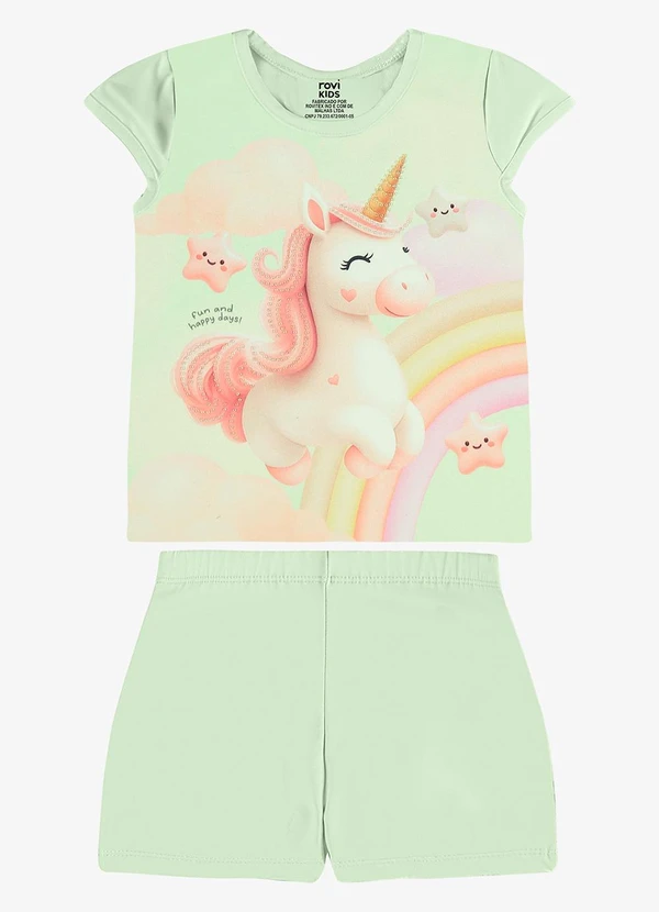 Rovi Kids - Conjunto Blusa com Shorts Infantil Verde