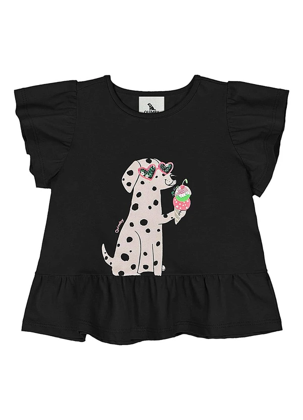 Quimby - Conjunto Blusa e Legging Bebê Menina Preto 2