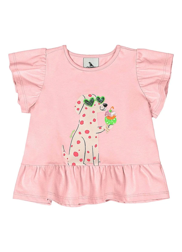 Quimby - Conjunto Blusa e Legging Bebê Menina Rosa 3