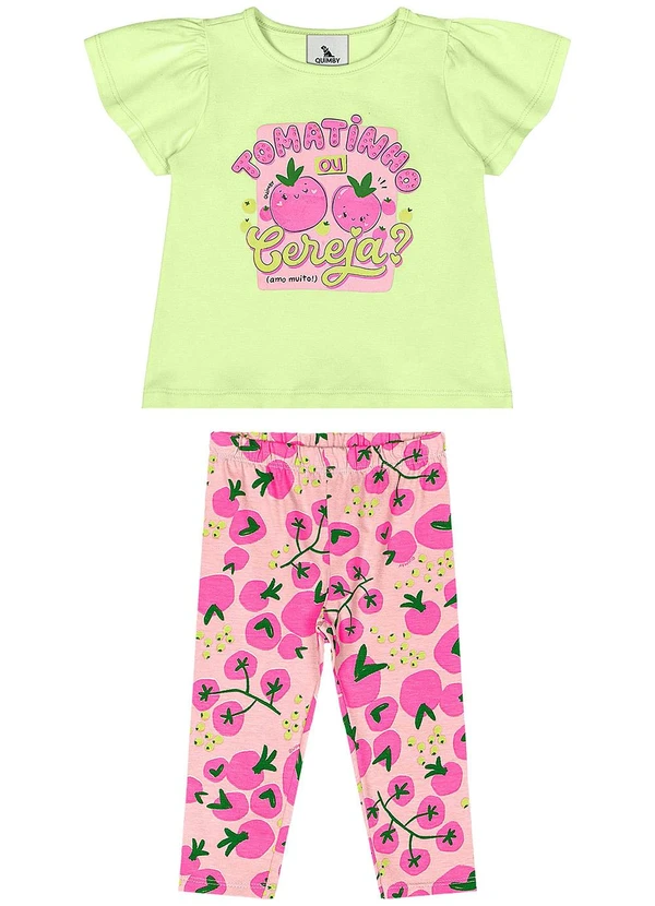Quimby - Conjunto Blusa e Legging Bebê Verde