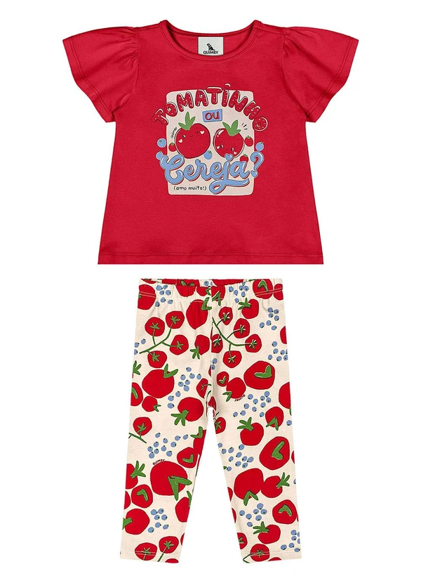 Quimby - Conjunto Blusa e Legging Bebê Vermelho 2